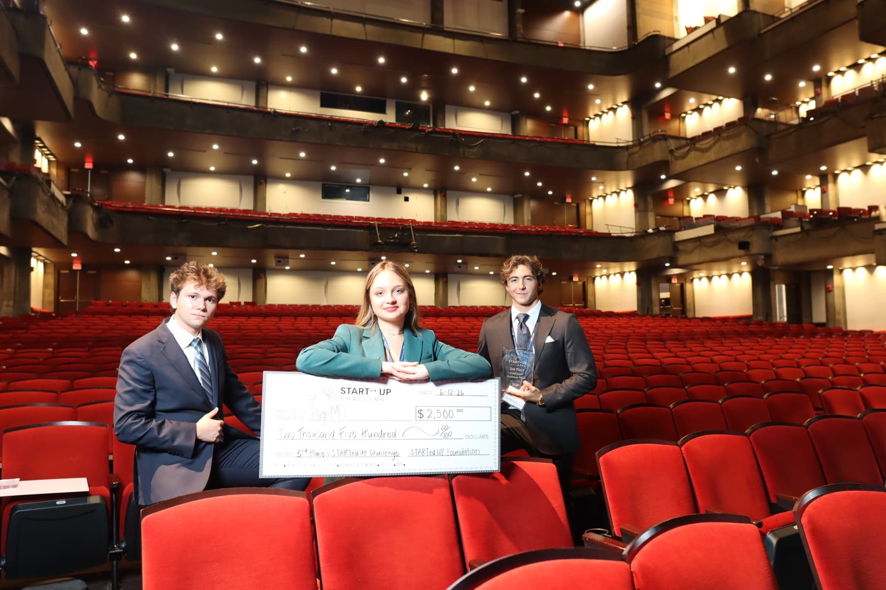 The PageMD team on stage at the STARTedUP Challenge